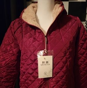 Burgundy Quilted Jacket